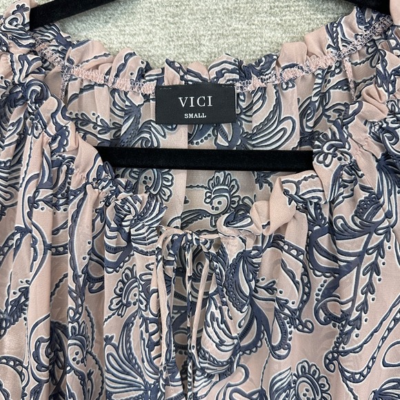 Vici Top Womens Sheer Blouse Boho Peasant Cottage Core‎ Romantic Feminine USA - Picture 3 of 9